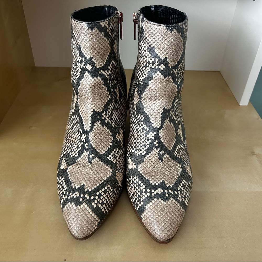 Vince Camuto Snakeprint Grasem Leather Ankle Booties - Picture 7 of 16